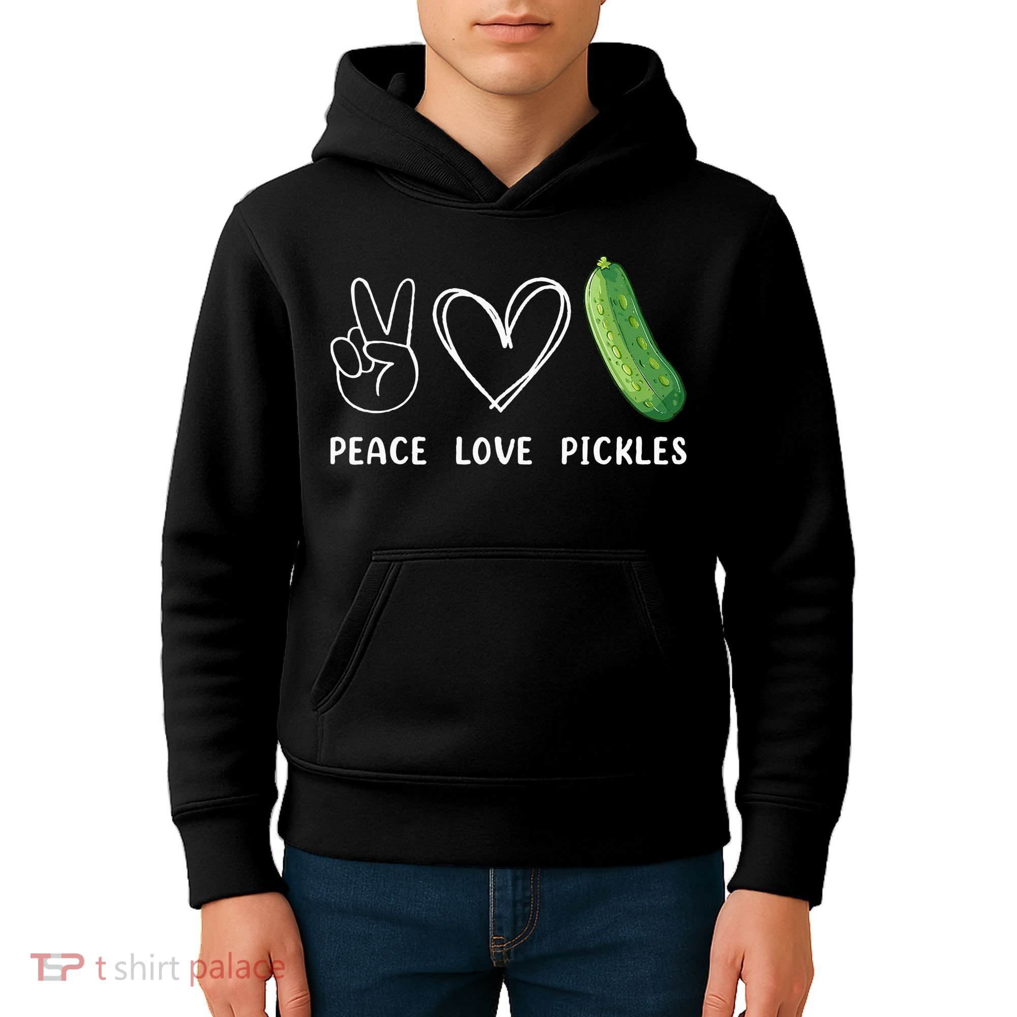 Peace Love Pickles Retro Pickles Lover Food Lover Kids Hoodie