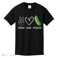 Peace Love Pickles Retro Pickles Lover Food Lover Kids T-Shirt thumb 0