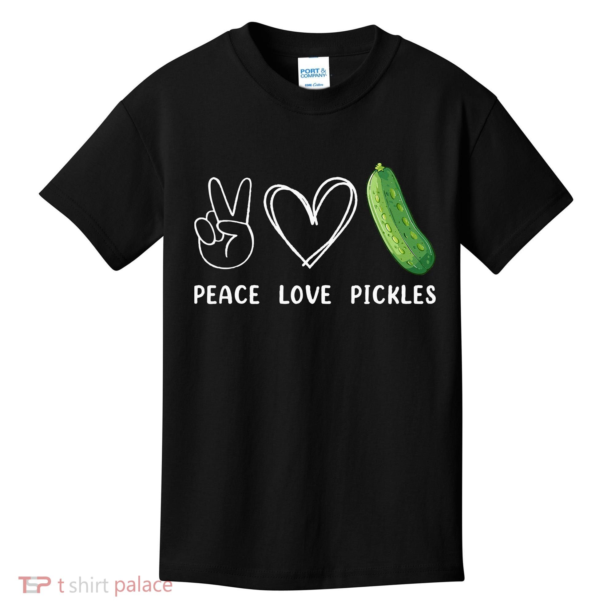 Peace Love Pickles Retro Pickles Lover Food Lover Kids T-Shirt
