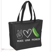 Peace Love Pickles Retro Pickles Lover Food Lover Tote Bag thumb 2