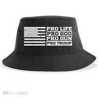Pro Life Pro God Pro Gun Pro Trump Sustainable Bucket Hat thumb 0