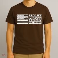 Pro Life Pro God Pro Gun Pro Trump T-Shirt thumb 3