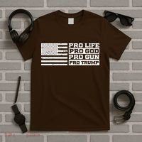 Pro Life Pro God Pro Gun Pro Trump T-Shirt thumb 5