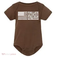 Pro Life Pro God Pro Gun Pro Trump Baby Bodysuit thumb 0