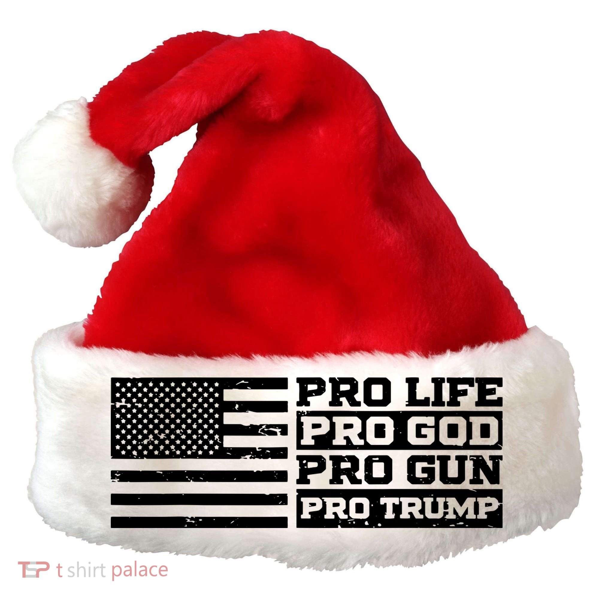 Pro Life Pro God Pro Gun Pro Trump Santa Hat