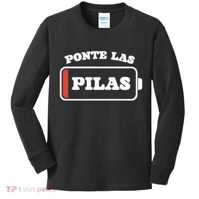 Ponte Las Pilas Dead Battery Kids Long Sleeve Shirt