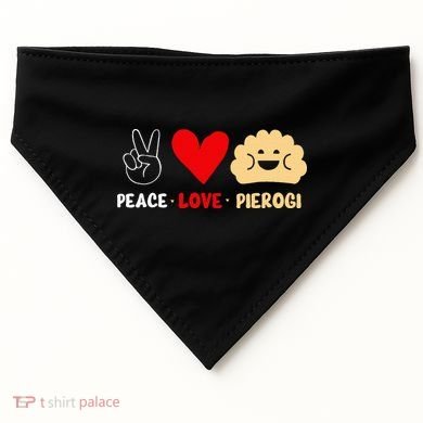 Peace Love Pierogi USA-Made Doggie Bandana