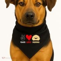 Peace Love Pierogi USA-Made Doggie Bandana thumb 1