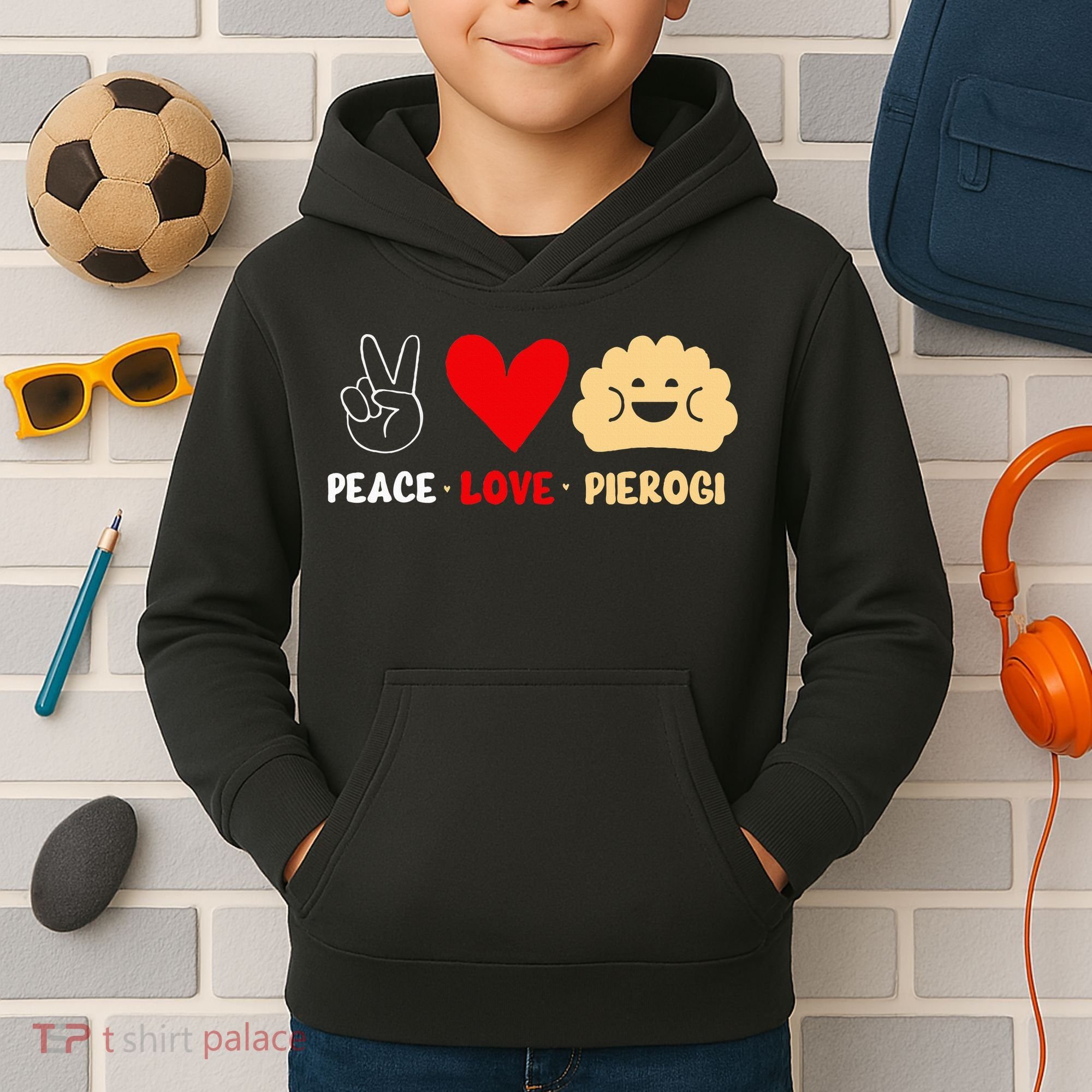 Peace Love Pierogi Kids Hoodie