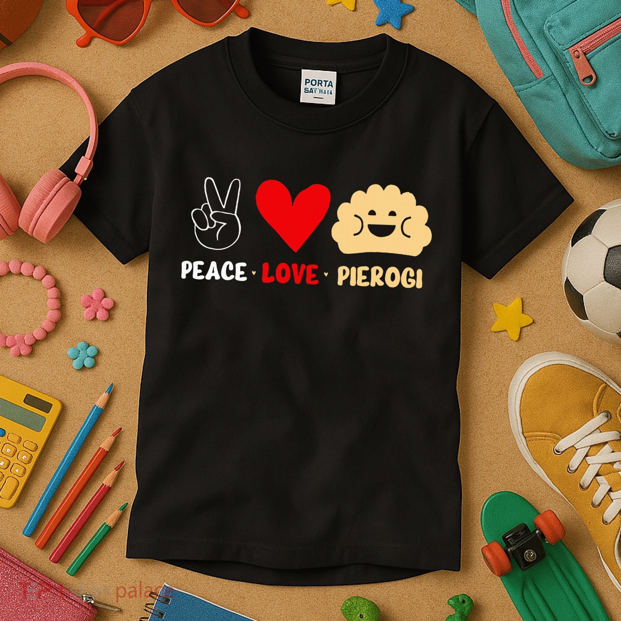 Peace Love Pierogi Kids T-Shirt
