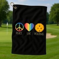Peace Love Pickleball Golf Towel thumb 1