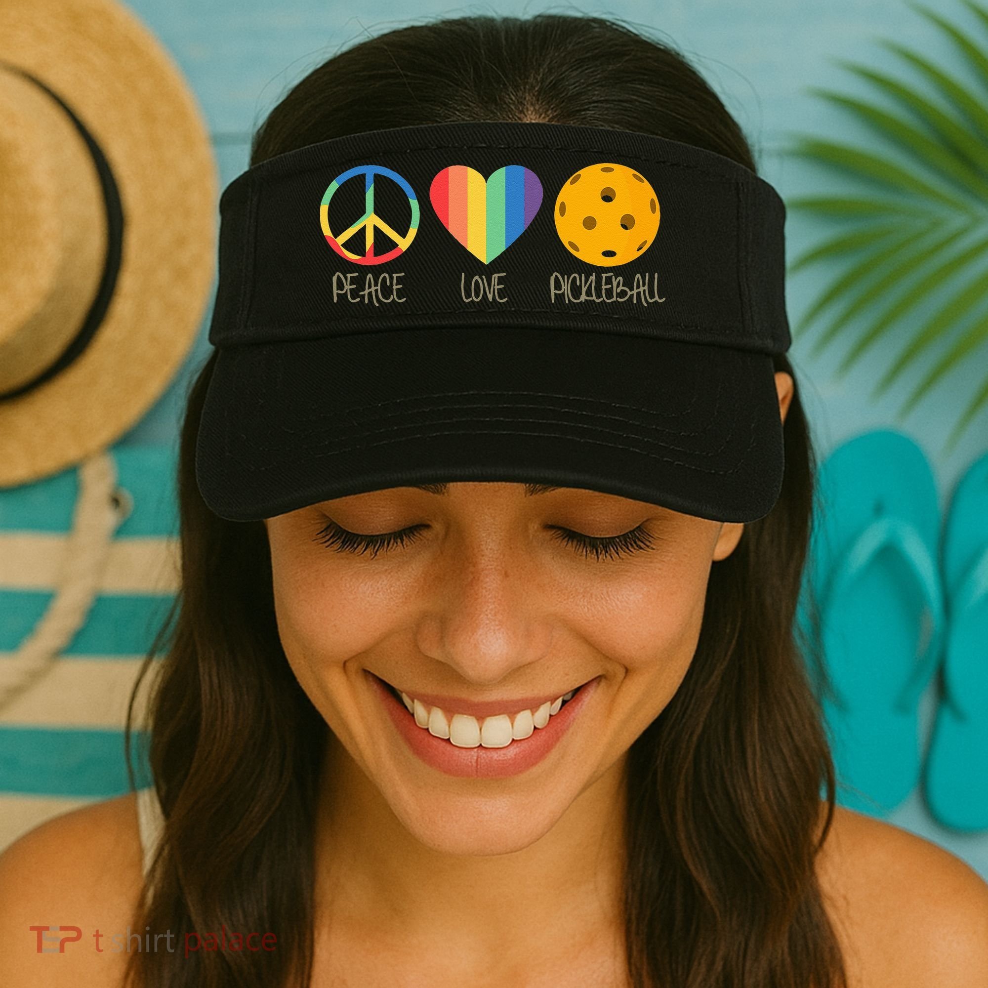 Peace Love Pickleball Visor