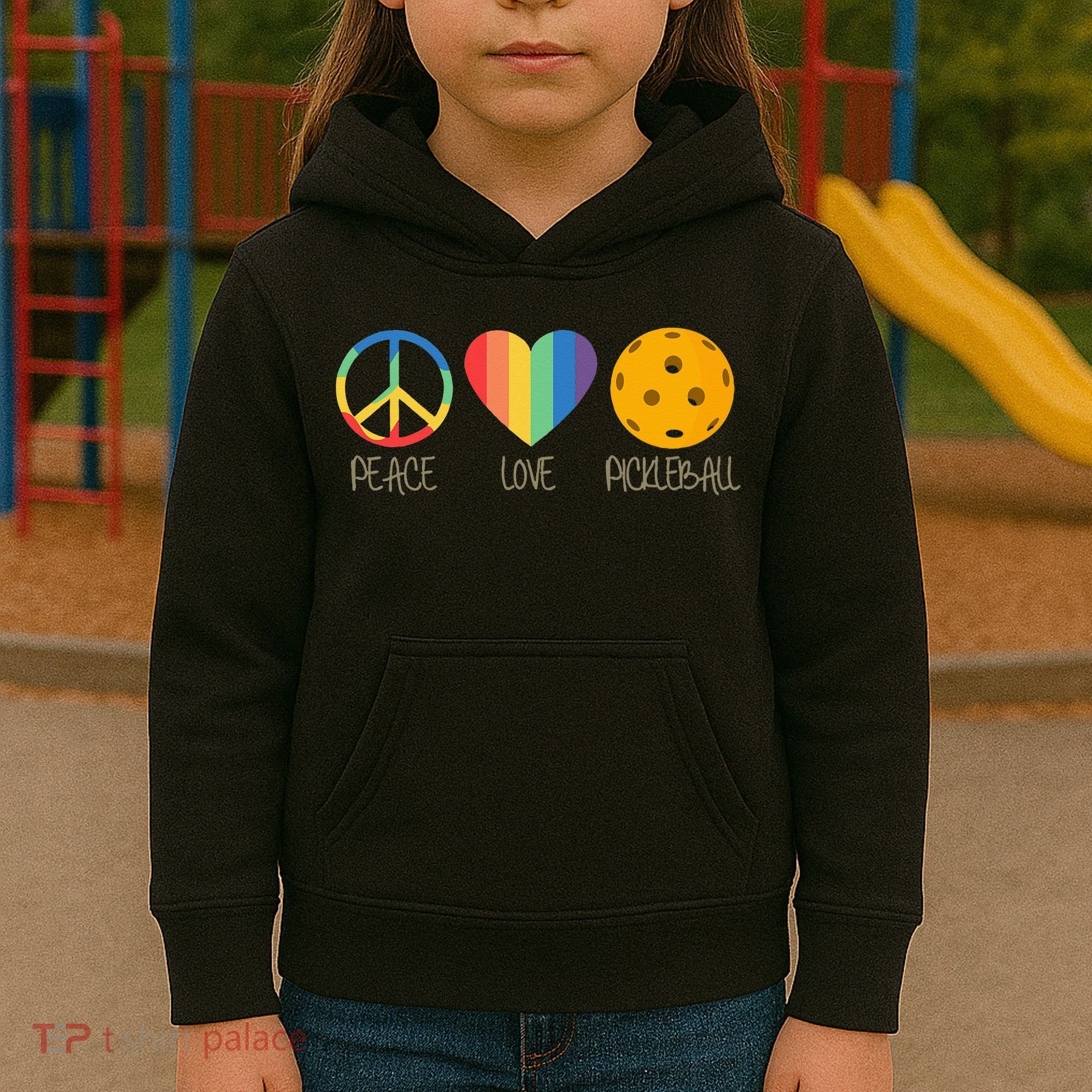 Peace Love Pickleball Kids Hoodie