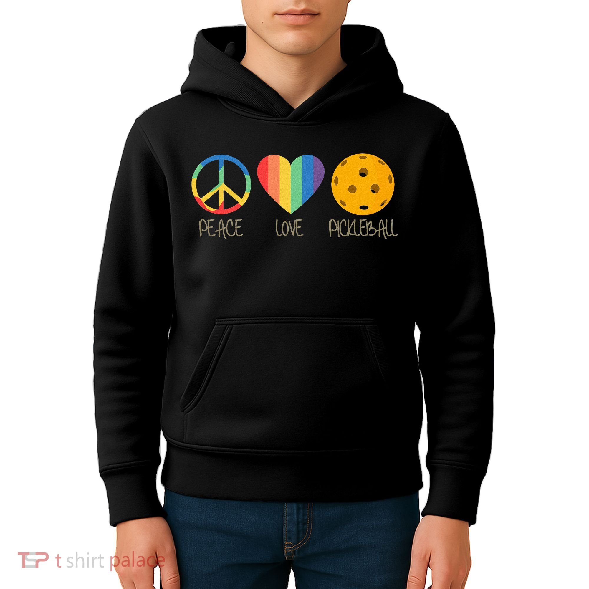 Peace Love Pickleball Kids Hoodie