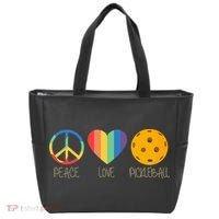 Peace Love Pickleball Tote Bag thumb 0