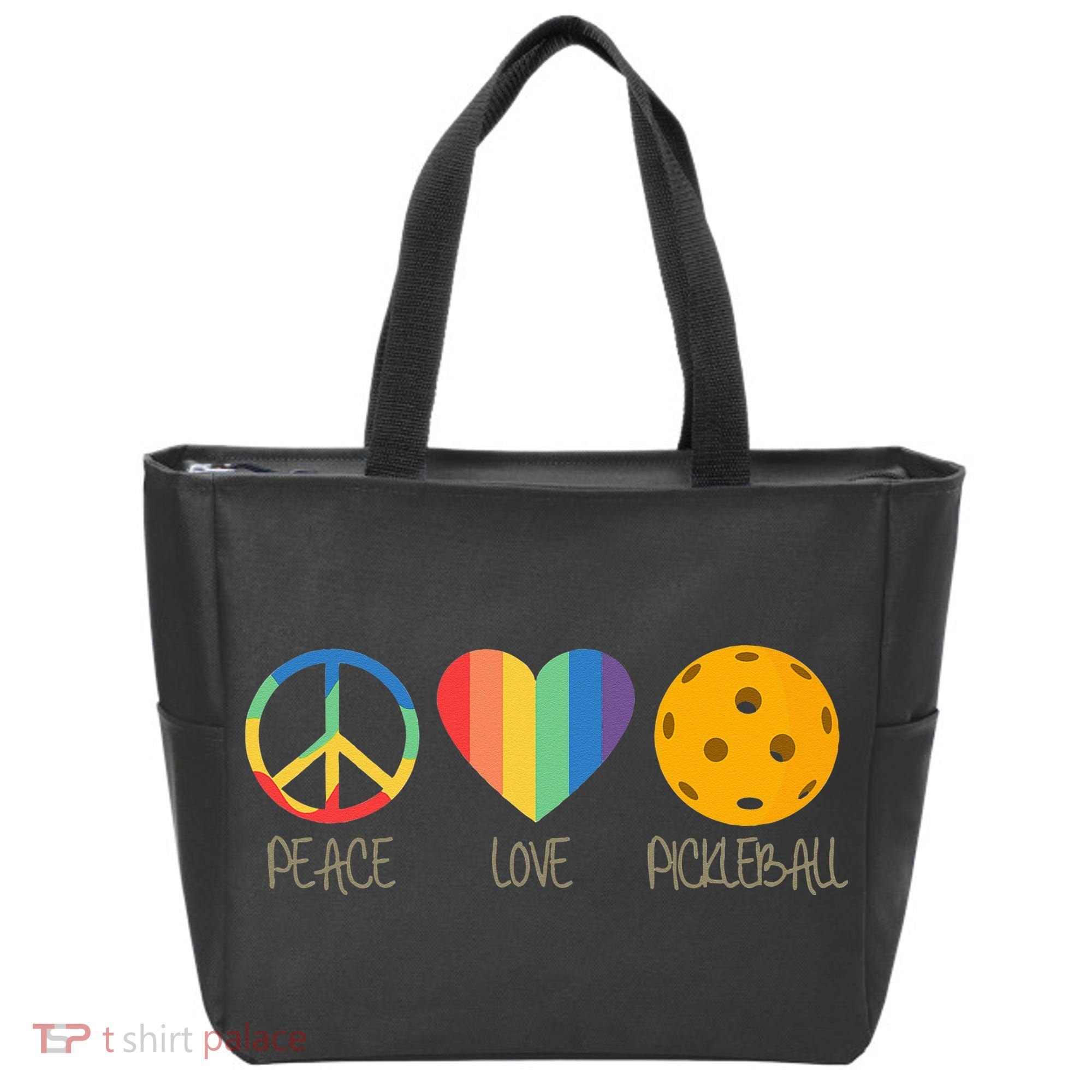 Peace Love Pickleball Tote Bag