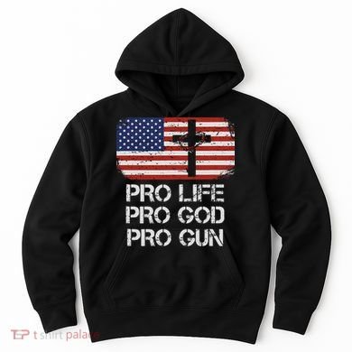 Pro Life Pro God Pro Gun Conservative Hoodie