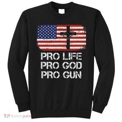 Pro Life Pro God Pro Gun Conservative Sweatshirt