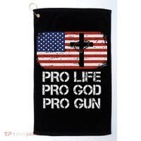 Pro Life Pro God Pro Gun Conservative Golf Towel thumb 0