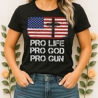 Pro Life Pro God Pro Gun Conservative Women's T-Shirt thumb 2