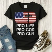 Pro Life Pro God Pro Gun Conservative Women's T-Shirt thumb 3