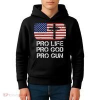 Pro Life Pro God Pro Gun Conservative Kids Hoodie thumb 4