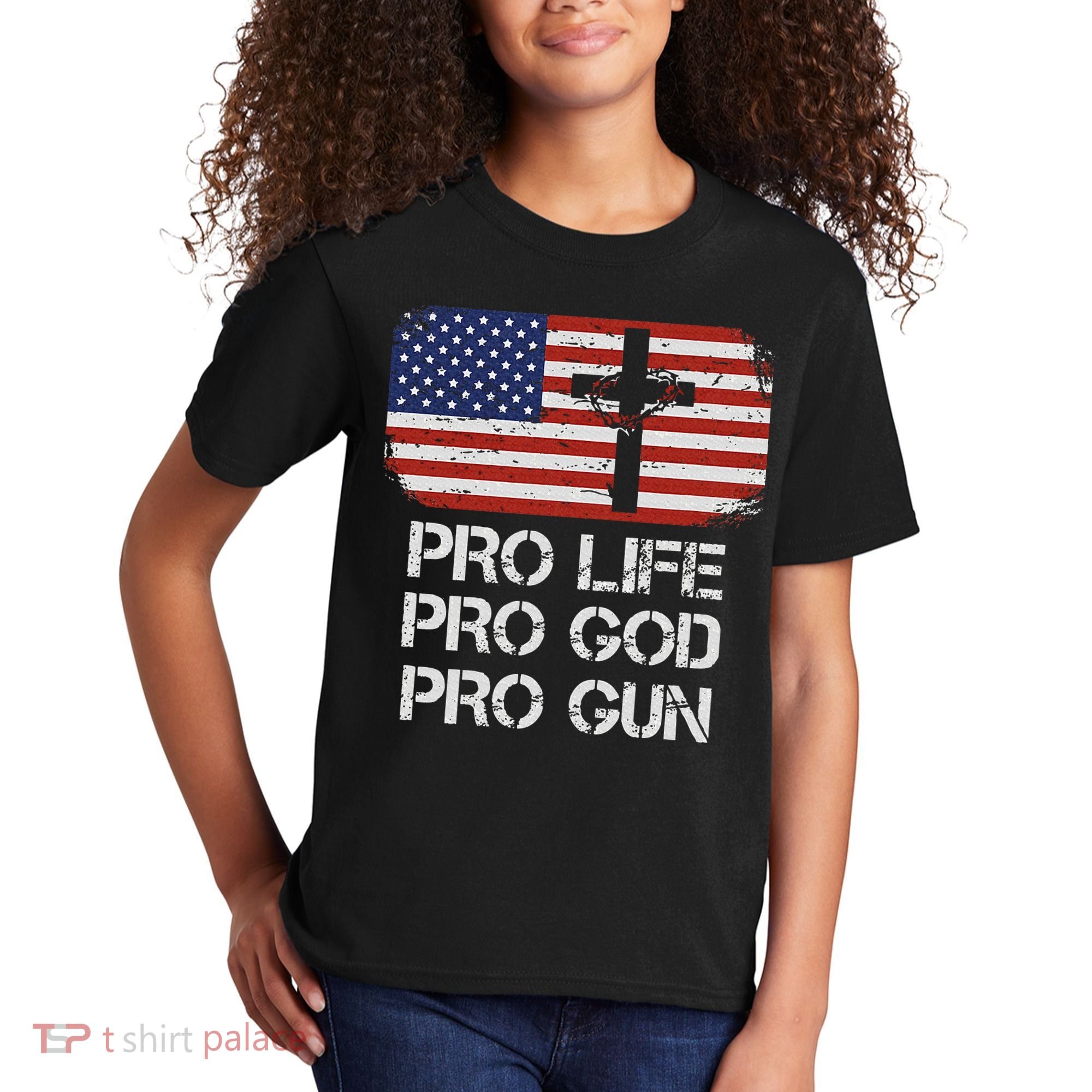Pro Life Pro God Pro Gun Conservative Kids T-Shirt
