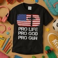Pro Life Pro God Pro Gun Conservative Kids T-Shirt thumb 3