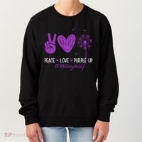 Peace Love Purple Up Military Child Women's Sweatshirt thumb 0