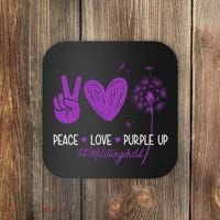 Peace Love Purple Up Military Child Coaster thumb 0