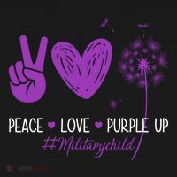 Peace Love Purple Up Military Child Coaster thumb 2
