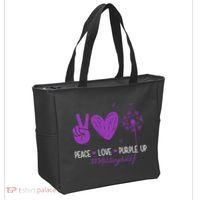 Peace Love Purple Up Military Child Tote Bag thumb 2