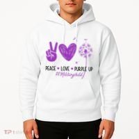 Peace Love Purple Up Military Child Hoodie thumb 2