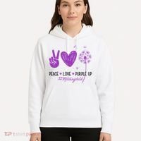Peace Love Purple Up Military Child Hoodie thumb 5