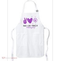 Peace Love Purple Up Military Child Apron thumb 0