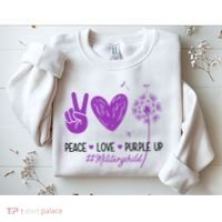 Peace Love Purple Up Military Child Sweatshirt thumb 2