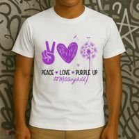 Peace Love Purple Up Military Child T-Shirt thumb 3