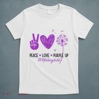 Peace Love Purple Up Military Child T-Shirt thumb 5