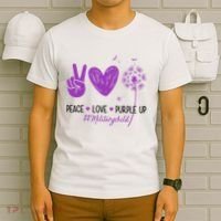 Peace Love Purple Up Military Child T-Shirt thumb 6