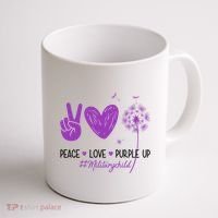 Peace Love Purple Up Military Child Coffee Mug thumb 1