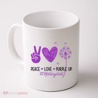 Peace Love Purple Up Military Child Coffee Mug thumb 0