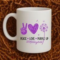 Peace Love Purple Up Military Child Coffee Mug thumb 2