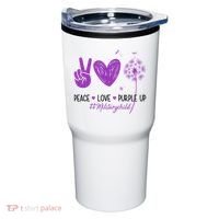 Peace Love Purple Up Military Child Tumbler thumb 0