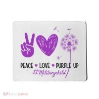Peace Love Purple Up Military Child Mousepad thumb 0