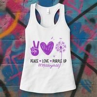 Peace Love Purple Up Military Child Women's Tank Top thumb 3