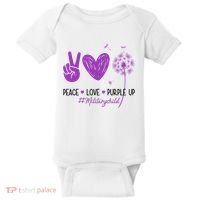 Peace Love Purple Up Military Child Baby Bodysuit thumb 0