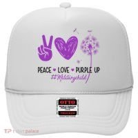 Peace Love Purple Up Military Child Hat thumb 0