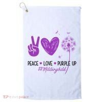 Peace Love Purple Up Military Child Golf Towel thumb 0