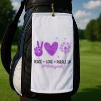 Peace Love Purple Up Military Child Golf Towel thumb 2