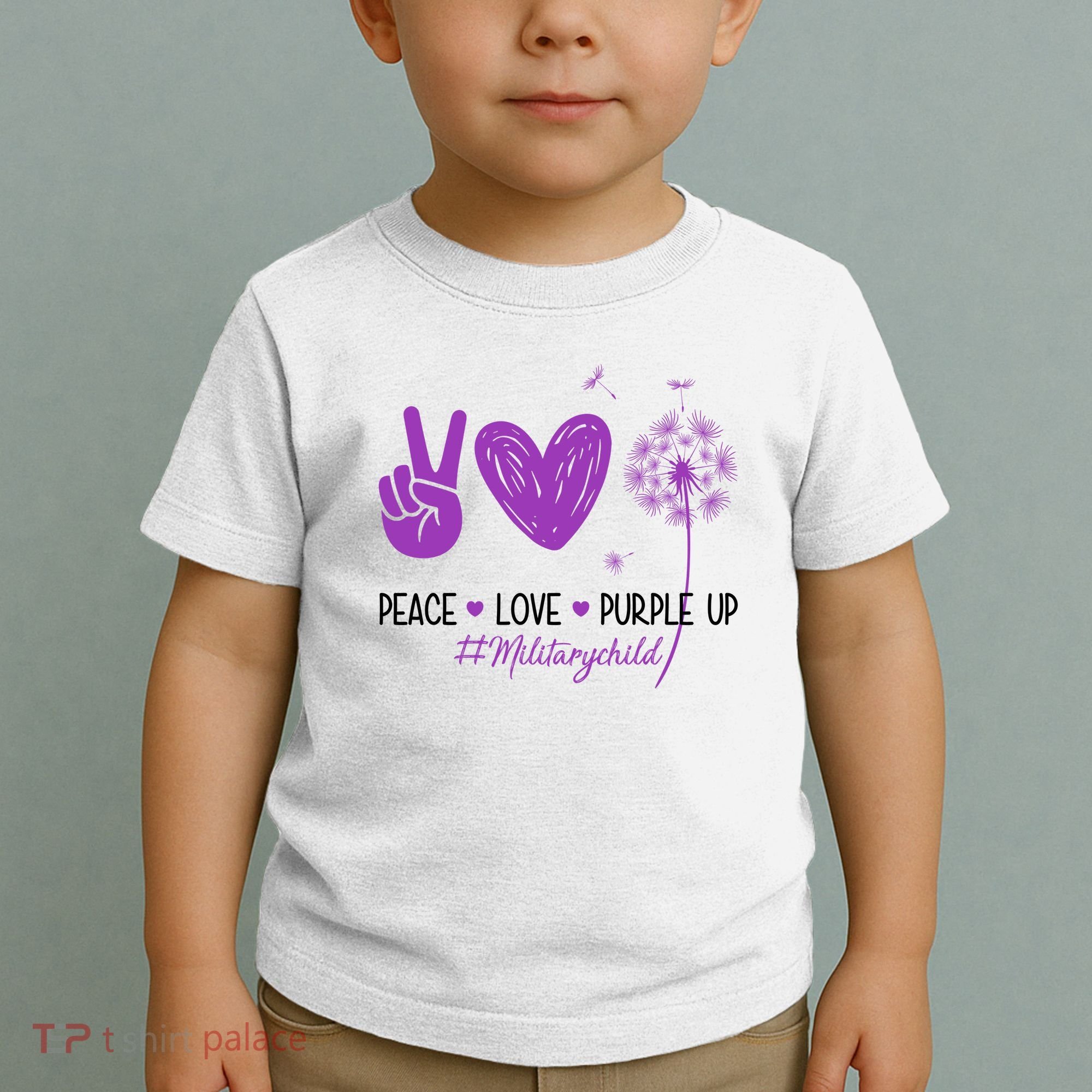 Peace Love Purple Up Military Child Toddler T-Shirt